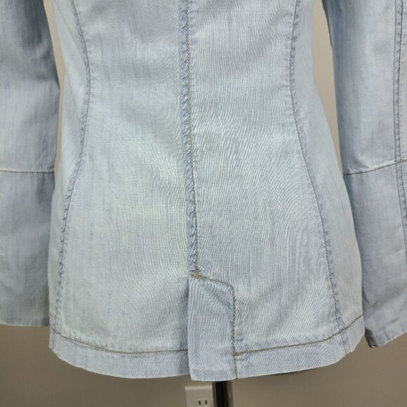 guess Light Wash Denim Jacket Blazer Small - Picture 10 of 16